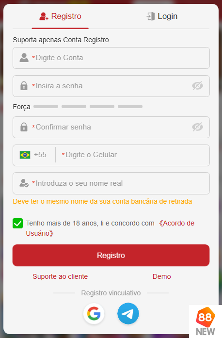 Experiência de Jogos new88.com